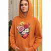Moletom com Capuz Transfronteiriço Feminino Estampa Floral Love Top Comércio Exterior Amazon Wish Estilo Quente Peça Única Atacado