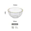 Conjunto de Tigela de Vidro com Borda Dourada Salada Redonda Transparente Prato Pétala Conjunto Casa Prato de Sobremesa Fruteira