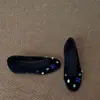 Novidade Primavera e Outono 2026 Sapatos Vovó com Pedraria e Pedras Preciosas para Mulheres, Sapatos Rasos Versáteis de Bico Redondo para Combinar com Saias