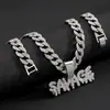 Desea AliExpress Letras SAVAGE Colgante Grande Cadena Cubana Hip Hop Rap Callejero Aleación Full Diamante Collar de Personalidad