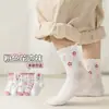 Calcetines para niños 2022 otoño e invierno Nuevos calcetines de algodón peinado de longitud media calcetines de encaje para niñas calcetines de algodón para niños grandes de otoño