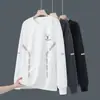 Nueva Camiseta de Manga Larga con Cuello Redondo para Primavera y Otoño 2025, Sudadera Gruesa Versátil de Moda, Camiseta Básica Unisex