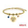 Pulsera Europea y Americana transfronteriza hueso de serpiente día del maestro acero inoxidable diamante azul conmemorativa regalo de vacaciones grabado pulsera de acero de titanio al por mayor