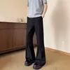 Pantalones de Pierna Ancha Plisados Estilo Old Money para Hombre, Versión Delgada de Verano con Diseño Fresco tipo Americano Fluido, Pantalones Largos Rectos Adelgazantes