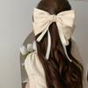 Horquilla de Lazo de Satén Simple y Elegante de Estilo Nuevo Francés, Estilo Lindo y Femenino, Clip de Primavera para la Parte Posterior de la Cabeza, Accesorios para el Cabello