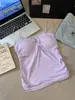 Camisola de Renda Doce Feminina Verão Novo Respirável Externa Sem Mangas Base Slimming Top com Bojo