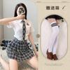 Lencería Uniforme Tentación Estudiantes Usan Corbata a Cuadros Abertura Uniforme Escolar Japonés y Coreano Puro Juego de Rol