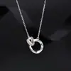Collar de amor de doble anillo de alta calidad 2022 nuevo para mujer diseño de nicho de personalidad de lujo ligero clavícula exquisita versátil