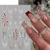 Beleza Total Transfronteiriça Novos Adesivos de Nail Art Natal Outono e Inverno Floco de Neve Presente Festival Adesivos de Linha Francesa