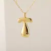 Venta Caliente Transfronteriza 18K Liso Lindo Versión Q Gordito Burbuja Colgante Alfabeto 26 Letras Estilo Minimalista de Nicho