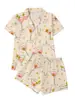 Floral 2026 Nuevo Cárdigan Transfronterizo de Seda de Leche Pijama Estampado para Mujer Conjunto de Ropa de Casa de Manga Corta Transfronterizo