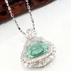 9234 Colgante de Buda de Jade Azul Agua Birmano Natural Maitreya Jade Fuente Fabricante Diversidad Disponible