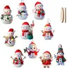 10 Piezas Adornos Colgantes de Madera de Muñeco de Nieve Navideño Set de Fiesta Navideña Decoraciones de Casa Mini con Forma de Árbol Adornos Colgantes