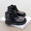 Botas para Niña 2026 Otoño/Invierno Nuevas Botas Cortas Estilo Coreano Botas de Cuero de Princesa Botas de Cuero de Suela Suave Botas Martin de Terciopelo para Niños
