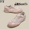 Tênis de Treino Alemão Rosa para Mulheres, com Cadarço de Couro, Aumenta a Altura, Padrão de Estrelas, Tênis Casuais Esportivos com Solado Macio