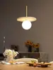Estilo de canción estética bambú-junta mármol natural candelabro de comedor, mesa de comedor, barra de bar, sala de té Zen, estudio, lámpara de oficina larga