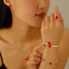 Joyería de flor de la suerte de gran venta transfronteriza europea y americana, traje de trébol de cinco hojas, pulsera, pendientes, collar, anillo, joyería para mujer