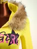 Sudadera corta con capucha y cuello de pelo estilo Y2K para mujer, cárdigan con cremallera y estampado de letras, chaqueta cruzada para mujer que revela la cintura, estilo hot girl