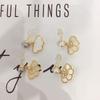 Aretes de Perlas de Agua Dulce Naturales de Zhuji, China, para Mujer, Aretes Pequeños con Forma de Abanico Chapados en Oro de 18K con Pines de Plata 925