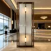 Nueva Mampara de Malla de Acero Inoxidable Metálica Minimalista Estilo Chino con Vidrio para Oficina de Ventas, Pantalla de Malla Artística para Entrada