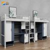 Cama de Dormitorio para Estudiantes Universitarios Cama Combinada con Mesa Inferior Cama Individual para Apartamento Cama Superior con Gabinete Inferior Cama con Estructura de Hierro Cama para Apartamento de Dormitorio de Personal