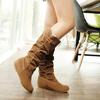 Fábrica de comércio exterior tamanho grande botas femininas 35-43 renda fosca cano alto botas simples longa geração Amazon