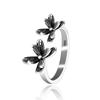 Qiao Lanxuan imitação de anel de prata esterlina atacado tailandês prata antigo estilo retro moda feminina popular flor estilo jóias