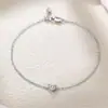 Pulsera de diamantes simulados con corte de corazón Zhou Zheng, plata S925, pulsera pequeña de un solo diamante de amor, joyería mixta de moda para uso diario