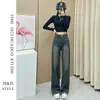 Calça Jeans Reta para Mulheres, Novo Modelo 2026, Popular para Primavera, Outono e Inverno, Emagrecedora, Solta, Cintura Alta, Calça Wide Leg com Caimento Fluido