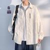 Camisa da Moda Ins-Style para Homens, Primavera e Outono, Manga Longa, Corte Solto, Tamanho Grande, Camisa Fresca e Estilosa, Jaqueta, Estilo Cool