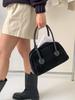 Procesamiento y Personalización de Bolso Boston Marrón Retro Diseño de Nicho Bolso de Moda para Mujer Bolso de Mano de Gamuza de Gama Alta