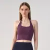 Nuevo Estilo Deportivo sin Mangas Cuello Halter Sexy Espalda Camisola con Almohadillas en el Pecho Sujetador Versátil Ropa de Yoga
