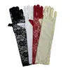 Guantes de Boda de Encaje Modernos y Elegantes, Guantes Sexy de Malla Hueca para Etiqueta y Protección Solar, Guantes Largos Delgados de Encaje