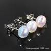 Pendientes de Titanio F136 Aleación Aurora Perla Sirena con Cuentas Redondas Planas, Elegantes de Estilo Francés Versátiles Joyería de Lujo Ligero