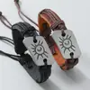Pulsera Vintage Tejida a Mano de Cuero con Patrón de Sol y Luna, Accesorio de Moda Unisex para Pareja, Adorno Más Vendido