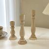 Candelabro de madera estilo ins con columna romana retro francesa, decoración de mesa, soporte para velas de aromaterapia para el hogar europeo.