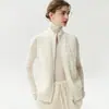 Chaleco de Mujer sin Mangas de Cachemira Nuevo Otoño 2026 Cárdigan de Medio Cuello Alto Chaleco Chaqueta a Cuadros con Doble Cremallera