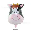 Balão de filme de alumínio com cabeça de animal da Amazonia Balão de vaca tigre leão girafa macaco balão de cabeça de elefante