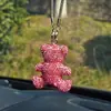 Oso de Arcilla Lindo con Diamantes, Colgante Creativo para Espejo Retrovisor de Coche, Colgante de Decoración Interior de Coche de Alta Gama Venta al por Mayor