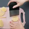 Cortador de Patatas Ondulado, Cuchillo Corrugado, Cuchillo de Onda, Rebanador de Patatas, Cortador de Papas Fritas, Herramienta de Corte de Verduras para Cocina