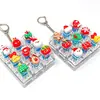 Navidad 9 Teclas Alivio del Estrés Botón Luminoso Juguete para Aliviar el Estrés Keycap Llavero Teclado DIY Juguete para Aliviar el Estrés Colgante