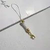 Fivela de lagosta corrente de celular dourada joia DIY feita à mão pingente fivela de lagosta corda de bolsa para celular corda pingente de joia para celular
