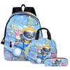 3D Novo Produto Transfronteiriço Robô Espacial Astro Bot Mochila Bolsa Escolar Estojo de Lápis Bolsa de Ombro Conjunto de Três Peças Estampado