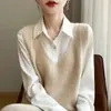 Suéter de cuello en V para mujer 2025 tejido Andy terciopelo transfronterizo chaleco pullover nuevo camisola chaleco otoño al por mayor para mujer