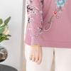Nueva ropa de primavera y otoño para mamás, camisa de punto de estilo occidental, camiseta de mujer de mediana edad, camisa de manga fina de gasa para personas mayores