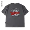 Camiseta Masculina Retro Americana Pesada de Verão com Gola Redonda e Manga Curta 260g Solta Tamanho Plus Size Marca de Moda Masculina Camiseta de Manga Meia Moda