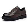 Zapatos casuales de cuero para hombre de capa superior, zapatos derby de cuero genuino con suelas ligeras de espuma, zapatos de negocios para hombre, disponibles para envío directo