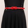 Cinturón Delgado de Piel de Vacuno de Dos Capas con Hebilla Cuadrada de Estilo Coreano y Doble Línea de Presión para Mujer, Decorativo para Vestido, Combinable con Falda, Cinturón Pequeño de Cuero