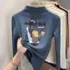 Y2081# ropa infantil para niñas camiseta interior de terciopelo otoño e invierno nueva para niños medianos y grandes top cálido informal de moda