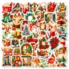 50 Piezas de Pegatinas de la Serie de Regalos de Navidad Nuevas de 25 Años, Pegatinas Decorativas Impermeables Estilo Retro para Botellas de Agua y Computadoras